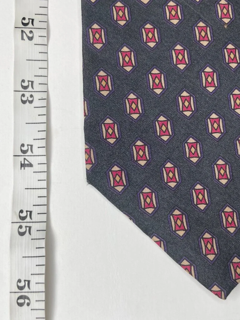 Stafford Vintage Dark Academia Silk Tie Geometric 90s Gothic Grandpacore